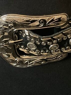 B.B. Simon Kippy’s Belt. Black with Rhinestones SIZE 32